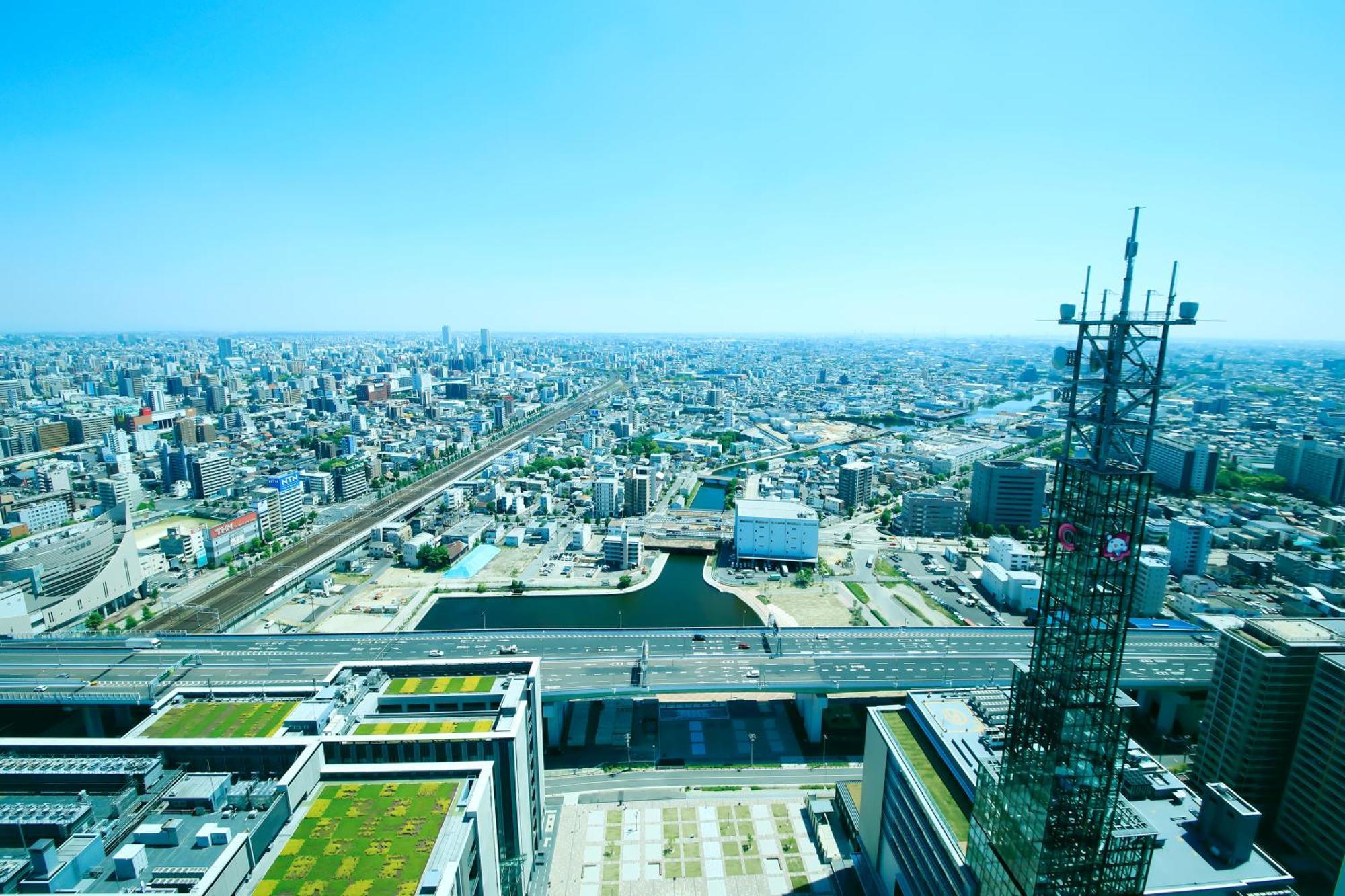 Nagoya Prince Hotel Sky Tower Ngoại thất bức ảnh View of the city from the top of the hotel